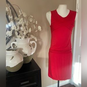 Max Studio knit sleeveless dress in deep coral